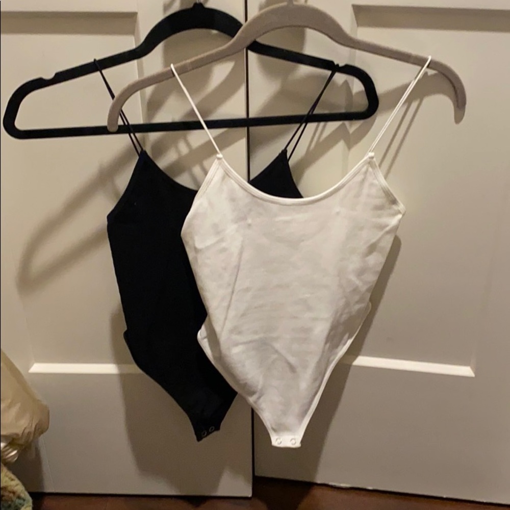 Black and white tank bodysuit